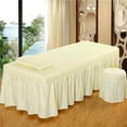 thumbnail image 2 of fastboy Massage Cosmetic Table Valance Sheet Cover with Hole Beige-180x60cm, 2 of 7