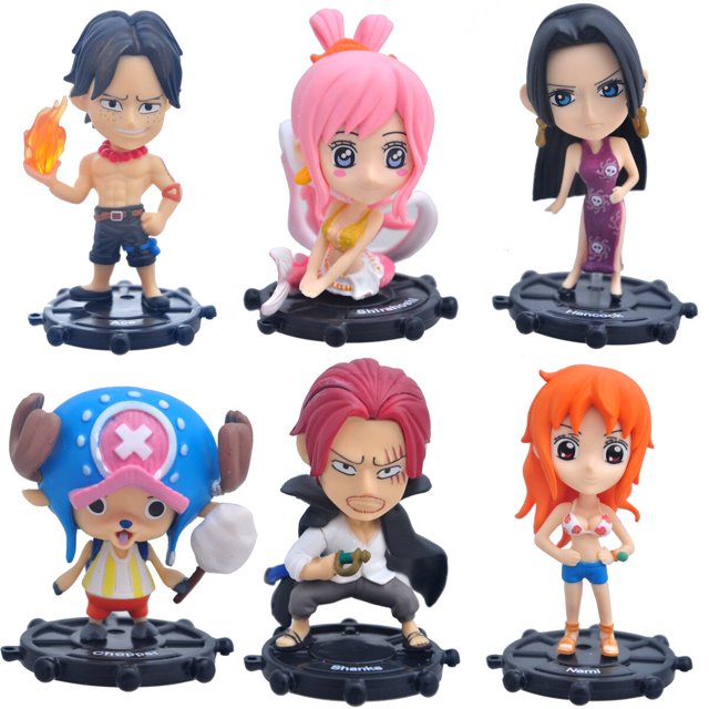 One Piece Anime Character Model Luffy Zorro Ace Sanji·White Beard Anime Classic Fighting PVC Action Character Collectible Gift Fivean unisex