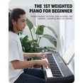 thumbnail image 2 of Donner DEP-20 Piano digital para principiantes, teclado ponderado de tamaño completo de 88 teclas, piano eléctrico portátil con pedal de sostenido, fuente de alimentación, 2 of 5