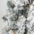 thumbnail image 3 of Pre-Lit 36" x 24" Alaskan Dura-Lit Artificial Christmas Tree, Flocked White on Green, Clear Lights, 3 of 5