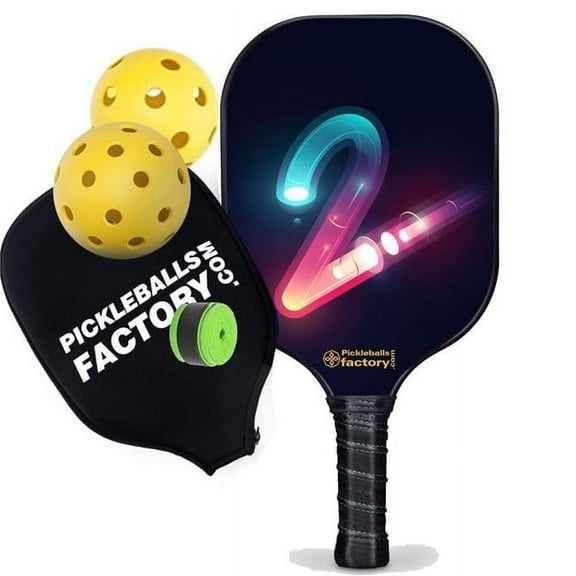 Pickleball Factory PB00017-11-C Pro Pickleball Paddle - Tow Pickleballs for Sale, Best Pickleball Paddle for Spin Pickleball Professional Players, Carbonfiber Graphite