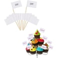 thumbnail image 1 of Blank Toothpick Flags, 100 Pcs Writing Craft Paper Food Label for Garden, Hotel, Buffet, Party, 1 of 6