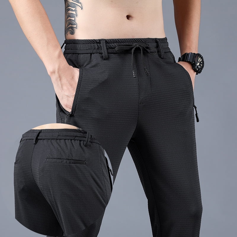 Season new Tencel men's casual pants stretch fashion youth sports pants ...