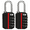 Black 2 Pack (Red Strip), variant on 2 Pack Glow in The Dark Luggage Locks, 4 Digit Resettable Combination Lock, Zinc Alloy Heavy Duty Padlock for Suitcase Backpack Gym Locker Travel Toolbox