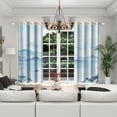 thumbnail image 4 of LFEEY Blackout Curtains for Living Room Bedroom, Traditional Ink Natural, Room Darkening Grommet Curtains, 52x96 inches, 2 Panels, 4 of 6