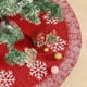 thumbnail image 2 of 1 pieza falda de árbol de Navidad de punto delantal de falda de árbol falda de árbol de Navidad copo de nieve suministros de decoración de Navidad, 2 of 5