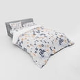 thumbnail image 3 of Ambesonne Geometric Bedding Set 3 Pcs, Square Composition, Twin XL, Pale Orange Dark Blue, 3 of 3