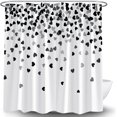 thumbnail image 4 of Valentine''s Day Shower Curtain Romantic Black White Heart Dreamy Falling Hearts Cute Sweet Lover Couple Modern Fabric Bathroom Curtain with Hook, 4 of 5