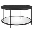 thumbnail image 5 of Evelyn&Zoe Sevilla 32'' Wide Round Coffee Table with MDF Top and Glass Shelf, Blackened Bronze/Black Grain, 5 of 8