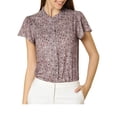 thumbnail image 3 of INSPIRE CHIC Women's Summer Dots Print Ruffle Stand Collar Button Down Blouse Shirts XS Dusty Purple, 3 of 8