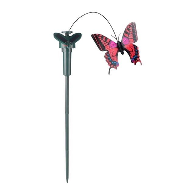 Estaca de jardín con forma de animal solar, decoración de jardín con simulación de animales voladores, palo de animal decorativo para patio, casa, Forma de mariposa