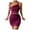 Wine dresses for women 2023, variant on Wycnly Dresses for Women Party Club Sexy Cut-out Bodycon One Shoulder Strap Mini Dresses Slash Neck Sleeveless Color Patchwork Summer Short Formal Dress Wine m