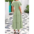 thumbnail image 2 of Vestido de verano KIRUNDO 2025 con botones, cuello en V, plisado, holgado, escalonado, 2 of 9