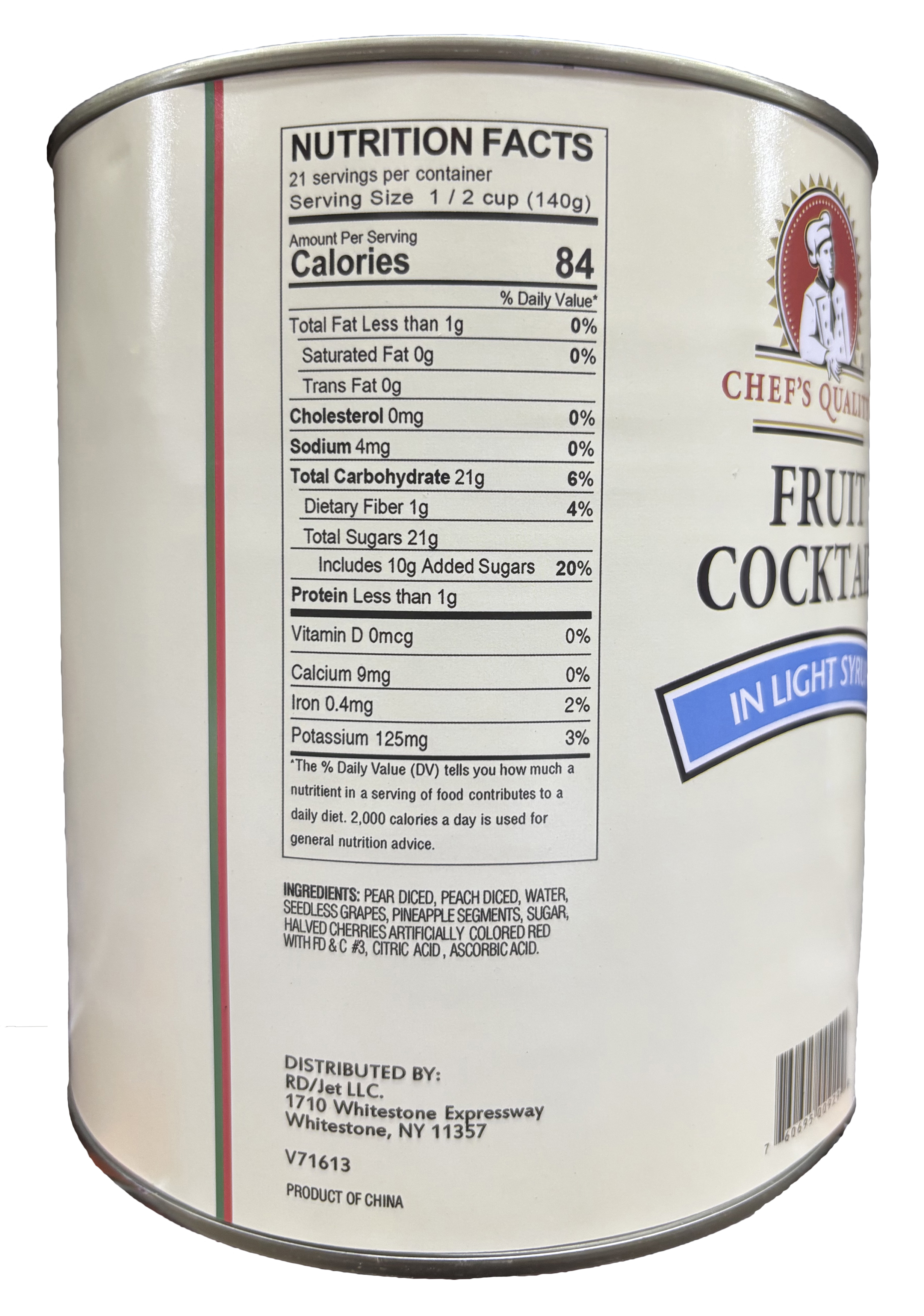 Chef's Quality Fruit Cocktail In Light Syrup | Kosher | 6.63 lb
