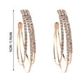 thumbnail image 3 of Cara Lady Needle Hoop Earrings For Women Jewelry Rose Gold Statement Rhinestone Crystal Punk Large Round Earrings Birthday Anniversary Valentines Day Gift Rose Gold, 3 of 4