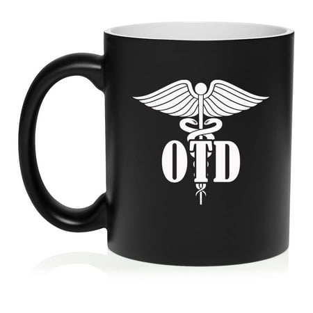 

OTD Doctor Of Occupational Therapy Therapist Ceramic Coffee Mug Tea Cup Gift for Her Him Friend Coworker Wife Husband (11oz Matte Black)