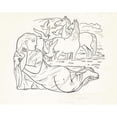 thumbnail image 2 of Leo Gestel 24x20 Gold Ornate Framed and Double Matted Museum Art Print Titled - Sketch Magazine with Woman Lying on the Beach with Two Horses and a Few Seagulls (1891), 2 of 4
