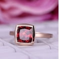 thumbnail image 2 of HeartsAndYou 1ct Natural Red Garnet Engagement Ring Bezel Set Solitaire 14k SOLID Rose Gold, 2 of 9