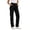 Black, variant on Womens Casual Pants Solid Color Wide Fit Trouses Straight Leg Athletic Work Pants With Pockets