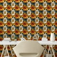 thumbnail image 2 of Ambesonne Flower Peel & Stick Wallpaper for Home, Summer Bold Petals Floral, 13"x72", Slate Blue Orange and Ivory, 2 of 5