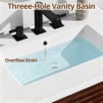 thumbnail image 3 of 24" Nature Acacia Wood Bathroom Vanity with Ceramic Sink and Sliver Round Mirror, Freestanding Bathroom Vanity Cabinet with 2 Invisible Soft Closing Doors, Acacia Wood Grain, 3 of 8