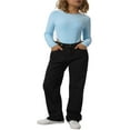 thumbnail image 3 of PENGXIANG Girls Long Jeans Solid Color High Waist Straight-leg Trousers, 3 of 7