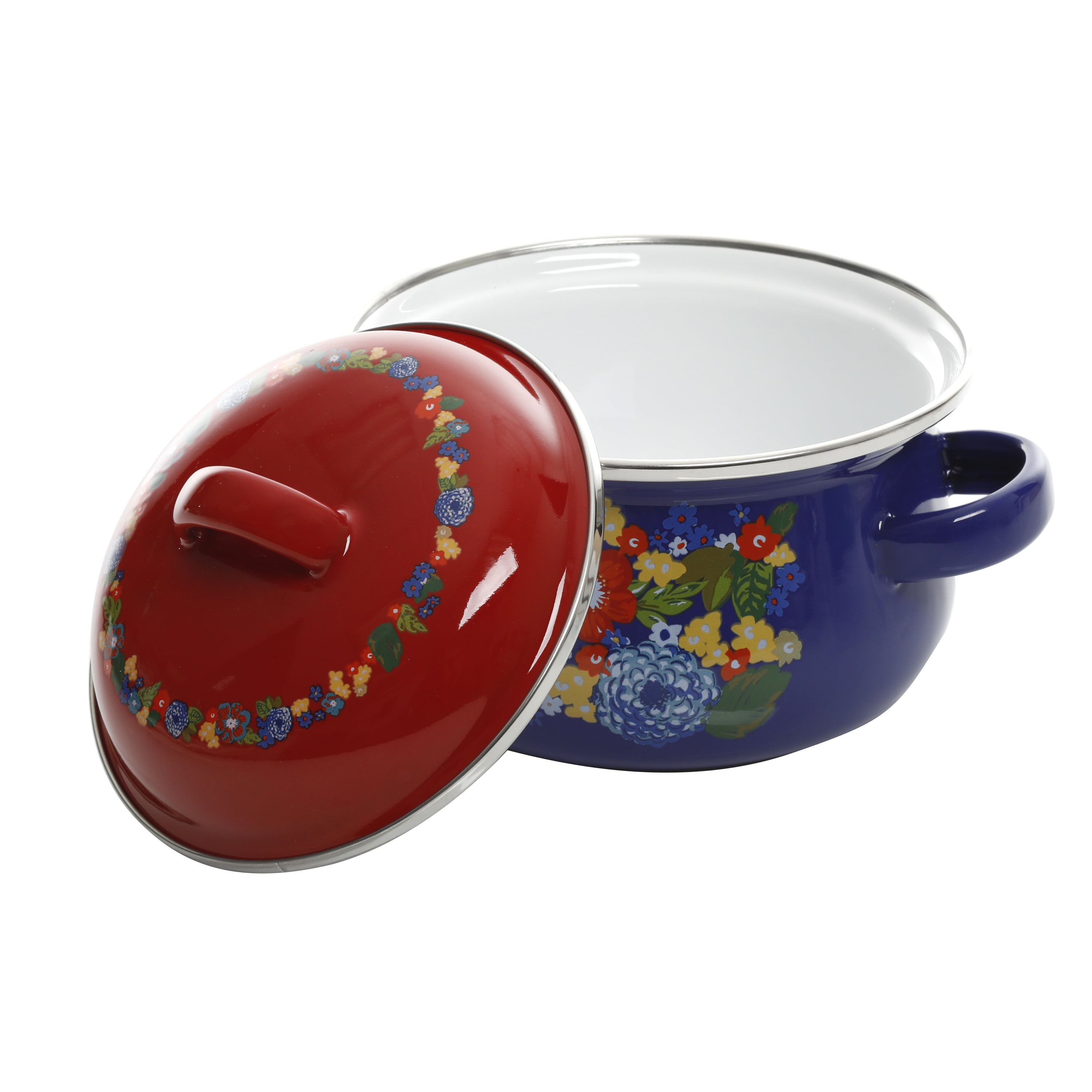 Pioneer Woman Red Enamelware Enamel Dutch Oven Butterfly Pot W/Lid -  household items - by owner - housewares sale 
