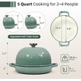 thumbnail image 3 of Davivy 5QT Enameled Cast Iron Dutch Oven Pot, Round Sourdough Bread Oven for Sourdough, Bread Pan with Sealing Lid & Dual Handles, Green, 3 of 10