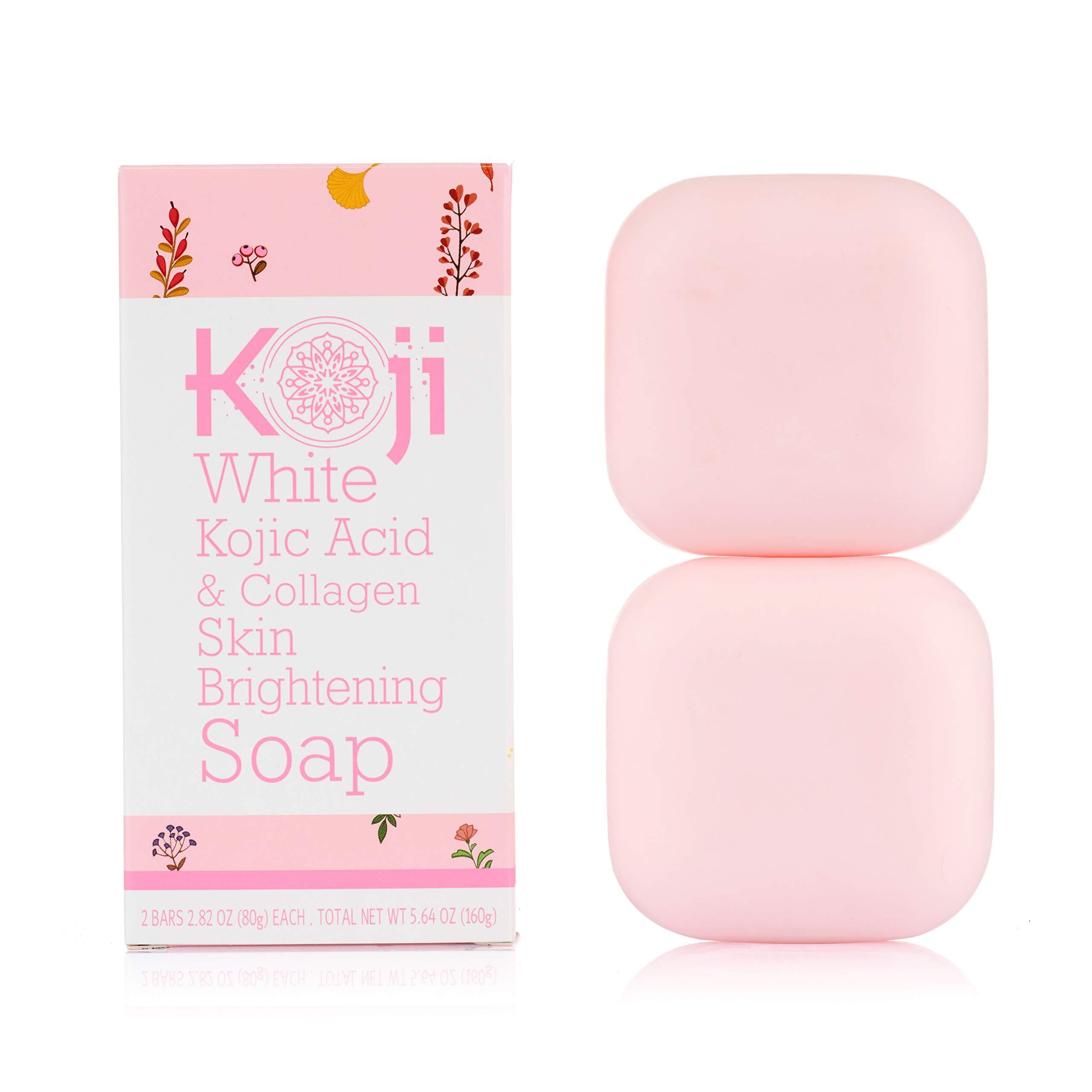 Koji White Kojic Acid & Collagen Skin Brightening Soap ( 2.82 oz / 2 Bars ) Natural Glowing