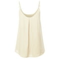 thumbnail image 3 of A2Y Women's Relaxed Fit Wool Dobby Woven Double Layer Spaghetti Cami Pleated Top Cream L, 3 of 6