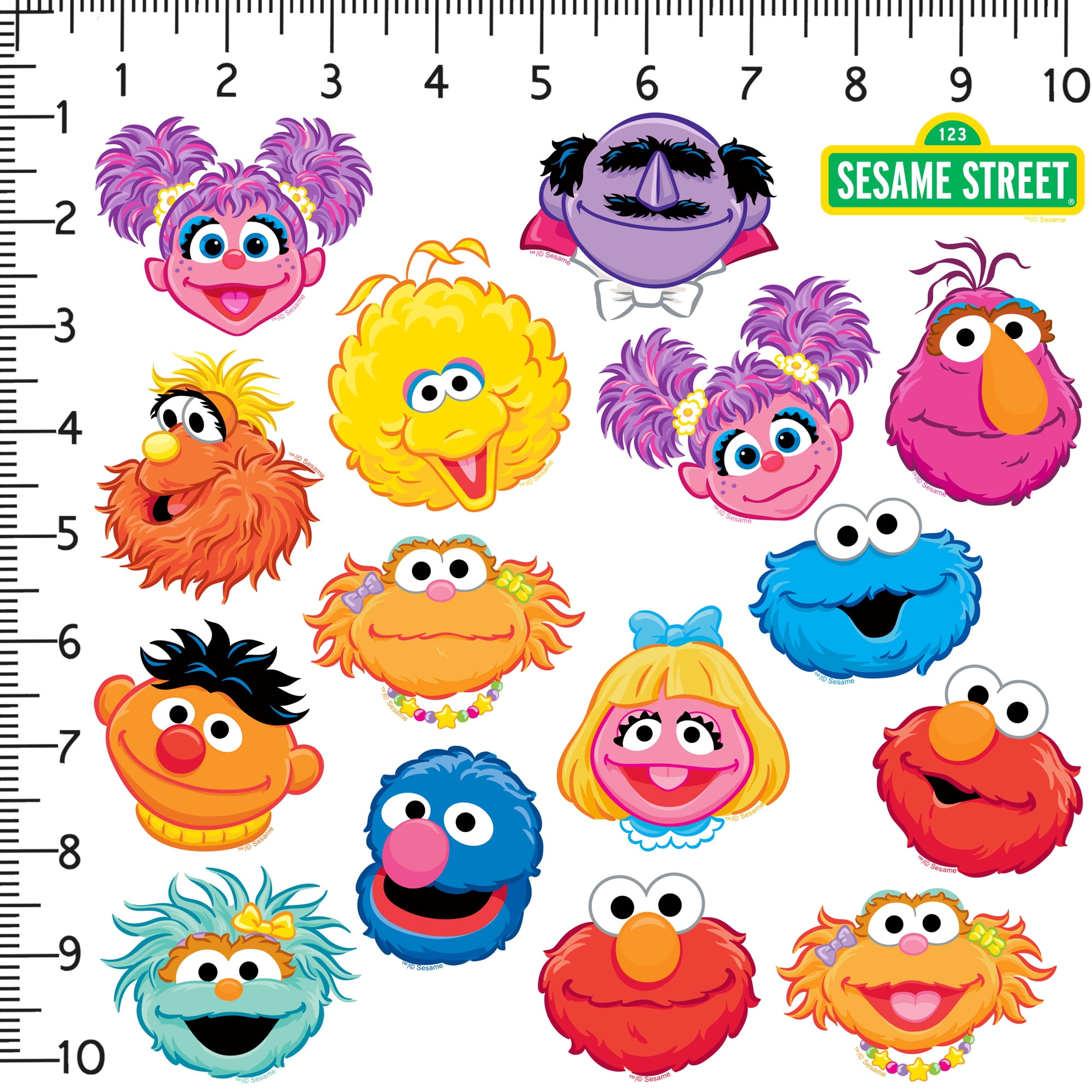 Sesame Street Variety Character Faces Miscellaneous 100Ct Sticker Pack