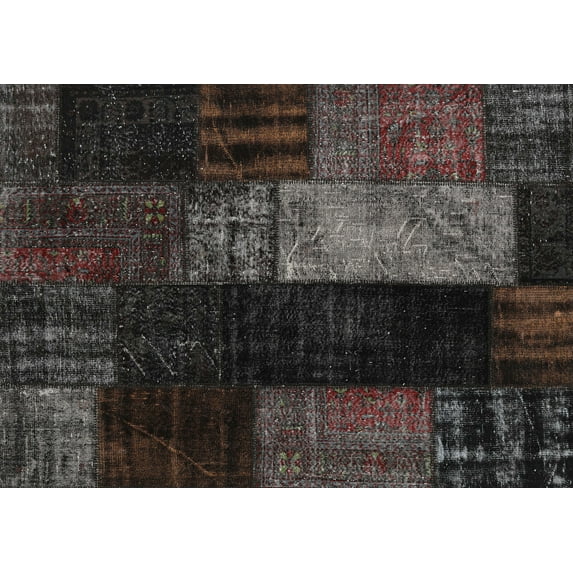 Ahgly Company Machine Washable Indoor Rectangle Contemporary Carbon Gray Area Rugs, 2' x 4'