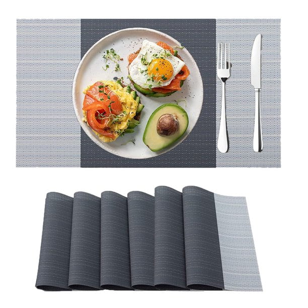 Placemats Set of 4, Vinyl Placemats, 12inch * 18inch Outdoor