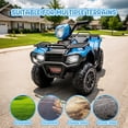 thumbnail image 2 of 24V Kids Ride On ATV Toy, Electric 4 Wheeler Ride on Car for Toddlers Ages 2-4, Dual 55W Motors, 3.11 MPH Max Speed, Bluetooth Music, LED Lights, Spring Suspension, Storage Racks, Blu, 2 of 8