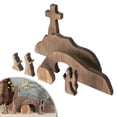 thumbnail image 2 of Empty Tomb Easter Scene and Cross Decoration, Wooden Easter Resurrection Scene Cross Jesus Tomb Tray Set, Jesus Nativity Scene Decor for Religious Home Office Tabletop Christian Gifts, 2 of 9