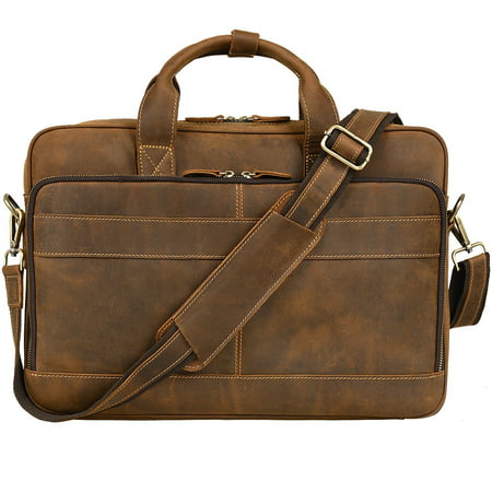 Jack&Chris Men's Genuine Leather Briefcase Messenger Bag Attache Case ...