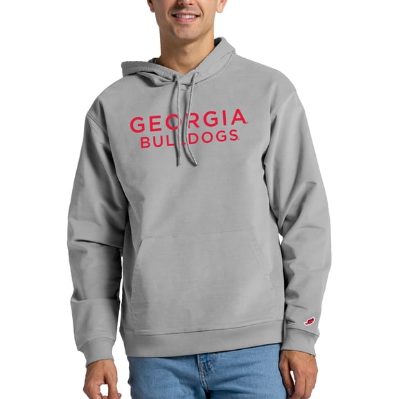 Men's League Collegiate Wear Gray Georgia Bulldogs Stretch Corduroy Pullover Hoodie