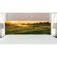 thumbnail image 1 of Country Headboard, Barley Field Sunset Samoeng Chiang Mai Thailand Nature Countryside Picture, Upholstered Decorative Metal Bed Headboard with Memory Foam, King Size, Green Yellow, by Ambesonne, 1 of 4