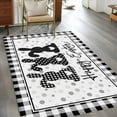 thumbnail image 2 of 2.7'x5' Area Rugs, Easter Indoor Outdoor Area Rug for Living Room Bedroom, Spring Polka Dot Bunny Black Plaid Checkered Washable Bathroom Rugs Kitchen Floor Carpet Mats Home Decor Aesthetic, 2 of 8