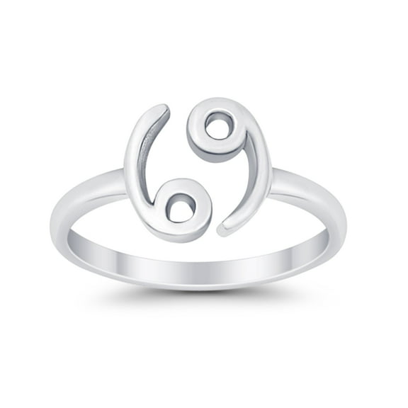 7mm - Cancer Zodiac Sign Toe Band Ring 925 Sterling Silver Thin Adjustable Stylish Rings for Women