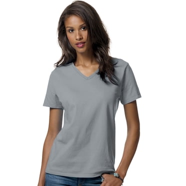 Hanes ComfortSoft Relaxed Fit Women`s V-neck T-Shirt - Best-Seller, 3XL