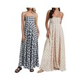 thumbnail image 3 of Michellecmm Women Summer Sleeveless Dress Casual Plaid Print Spaghetti Strap A-Line Party Dress, 3 of 9