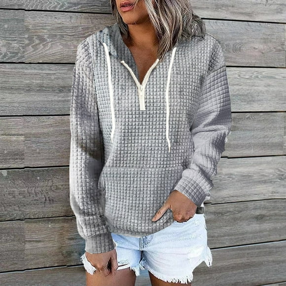 MSJUHEG Zip Up Hoodie Women Womens Hoodies Pullover Half Zip Sweatshirts Cropped Hoodies Fleece Womens Quarter Zip Up Pullover Sweaters Winter Clothes Womens Tops Dressy Casual Hoodies for Women