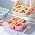 thumbnail image 5 of Bxaolu Bento Box, 3 Pack Snack Containers with 3 Compartments for Meal Prep, On-the-Go [Picnic, Travel], Lunchable Container Reusable and BPA-Free, Pink, 5 of 7