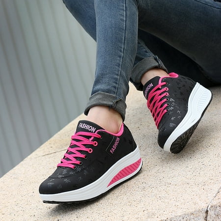 

Christmas Women Casual Sport Fashion Walking Flats Height Increasing Swing Wedges Shoe