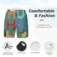 thumbnail image 5 of Lsque Mens Swim Trunks Ho Ho Ho Pattern - Bathing Suit Compression Liner - Beach Swim Shorts Swimwear - (S-3XL) - Stretch Quick Dry -Large, 5 of 9