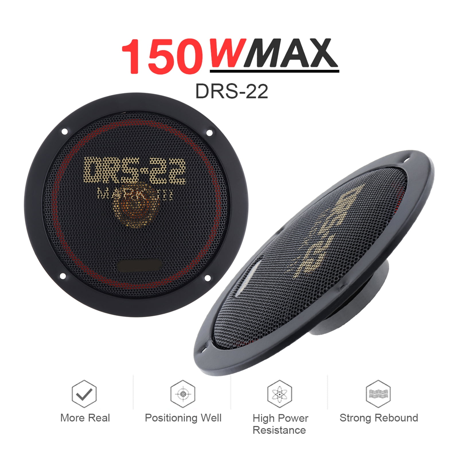 1Pair 6.5 Inch Car HiFi Coaxial Stereo Speakers 150W Auto Door Music Full Ranges Frequency