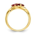 thumbnail image 3 of 14k Gold Lab Created Ruby and Diamond Double Love Heart Ring Size 7 Jewelry for Women, 3 of 8