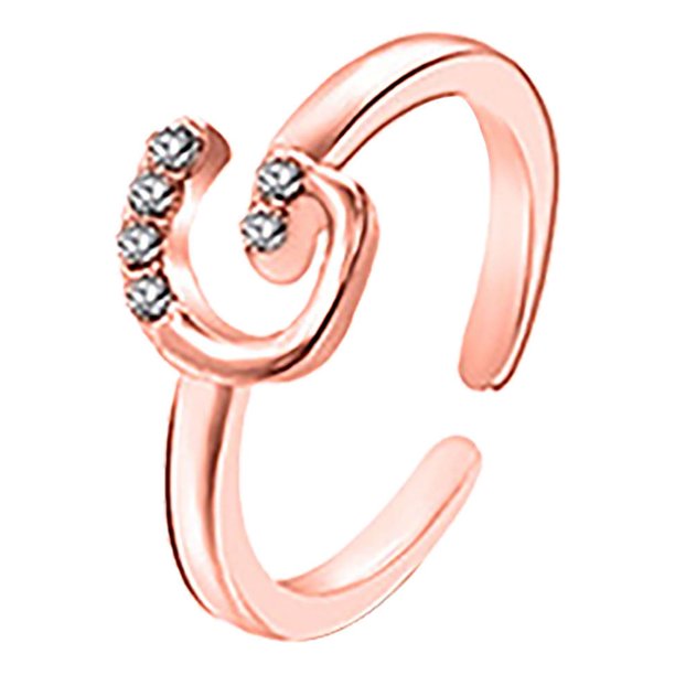 Anillos para mujer, regalos para mujer, anillo con letras, 26 letras en inglés, diseño artístico, combinación de diamantes, regalo para pareja, anillo, collar