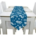 thumbnail image 4 of ColourLife Table Runner Lovely Mermaids Blue Background Washable Table Cloth Runner for Holiday Home Wedding Table Top Decoration 13x70 Inches, 4 of 5